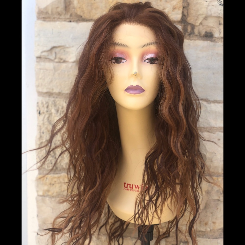 RARE Bleach Knots Copper Brown Curly Lacefron Wig